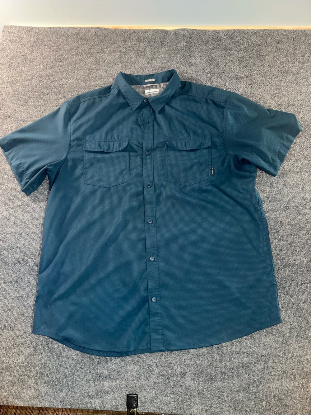 Columbia Mens   Short-Sleeve Button-Up Shirt - Deep Teal